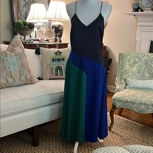 Cushnie Black and Blue Asymmetrical Dress